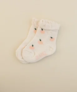 Olivia J Peach + Cream Ruffle Socks Footwear