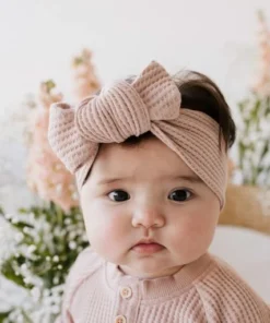 Jamie Kay Preemie + Newborn Dusky Rose Organic Cotton Waffle Knit Headband