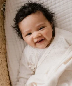 Jamie Kay Natural Organic Cotton Pointelle Wrap Romper