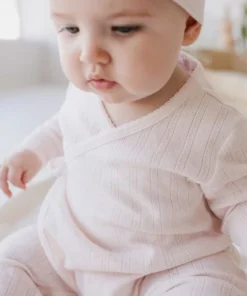 Jamie Kay Overalls + Rompers Rose Quartz Organic Cotton Pointelle Wrap Romper