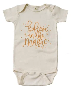 House Of Luna Believe In The Magic Natural Short Sleeve Organic Onesie