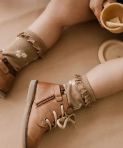 Jamie Kay Daisy Garden Caramel Frill Ankle Socks Footwear