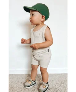 Little Bipsy Shell Ribbed Pocket Tank Top Tee