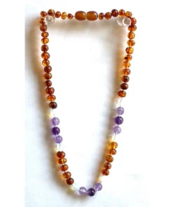 Sweet Tree Amber Amber + Amethyst + Opalite Necklace 15"