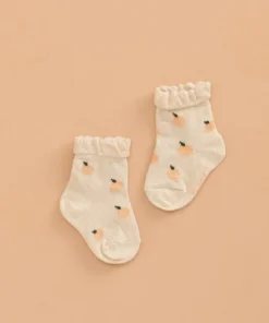 Olivia J Peach + Cream Ruffle Socks Footwear
