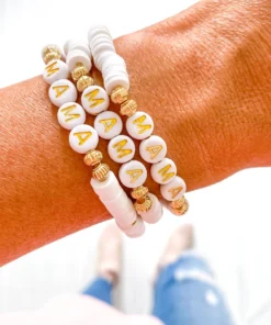 J+j Bracelets Mama Gold + White Bracelet