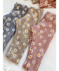 Evelina Apparel Grey Daisy Jersey Leggings