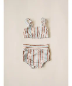 Orcas Lucille Summer Stripes Strap Bandeau Bikini Set Swim