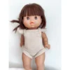Dolls + Plushies Beige Ribbed Ruffle Sleeve Romper Minikane Doll Clothing