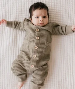 Jamie Kay Woodland Organic Cotton Waffle Knit Lincoln Romper