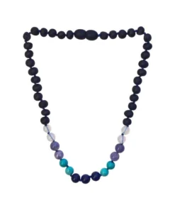 Sweet Tree Amber Raw Cherry Amber + Blue Rainbow 15" Jewelry