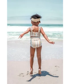 Orcas Lucille Summer Stripes Strap Bandeau Bikini Set Swim