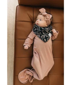 Mebie Baby Dusty Rose Bamboo Knotted Gown Preemie + Newborn