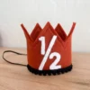 Cutest Little Party # 1/2 Copper Felt + Black Pom Trim + White Crown