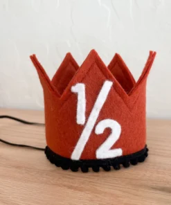 Cutest Little Party # 1/2 Copper Felt + Black Pom Trim + White Crown