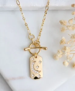 Mesa Blue Moon + Stars Rectangle Toggle Necklace