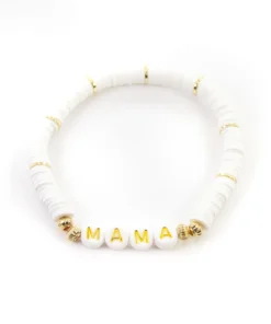 J+j Bracelets Mama Gold + White Bracelet