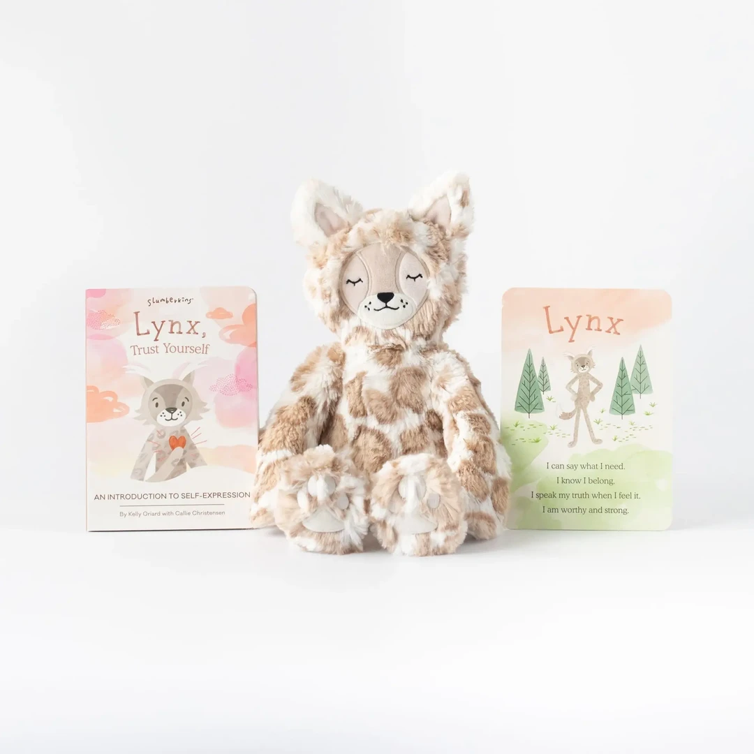 Slumberkins Spotted Beige Lynx Snuggler - Self Expression Collection Books + Puzzles 6 Slumberkins Spotted Beige Lynx Snuggler - Self Expression Collection Books + Puzzles