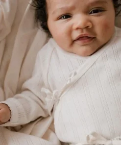 Jamie Kay Natural Organic Cotton Pointelle Wrap Romper