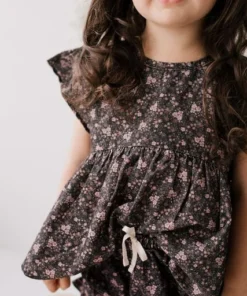 Jamie Kay Tops Peony Floral Organic Cotton Pincord Willow Top