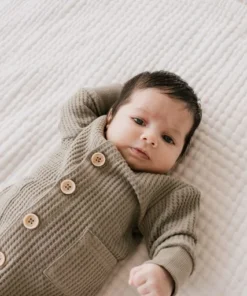 Jamie Kay Woodland Organic Cotton Waffle Knit Lincoln Romper