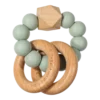 Pretty Please Teethers Toys Eucalyptus Sawyer Xl Teething Ring Rattle Toy