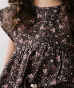 Jamie Kay Tops Peony Floral Organic Cotton Pincord Willow Top