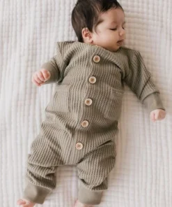 Jamie Kay Woodland Organic Cotton Waffle Knit Lincoln Romper