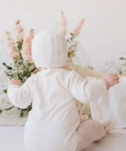 Jamie Kay Headwear Natural Organic Cotton Pointelle Bonnet