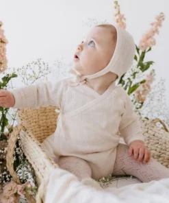 Jamie Kay Headwear Natural Organic Cotton Pointelle Bonnet