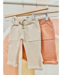 Evelina Apparel Beige Waffle Sweatpants