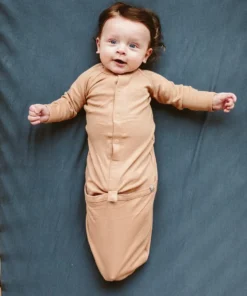 Goumi Kids Sandstone Convertible Bamboo Gown Preemie + Newborn