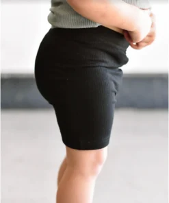 Little Bipsy Bottoms Black Ribbed Biker Shorts