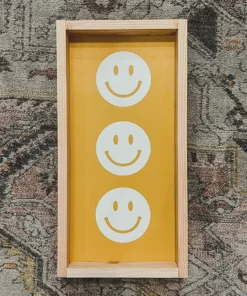 Emrose Decor Smiley Face Mustard Yellow Sign