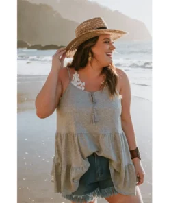 J+j Tan Whimsy Straw Hat