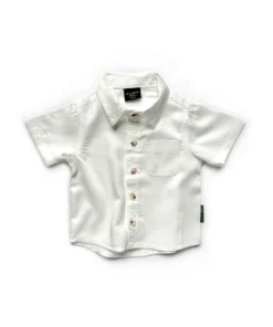 Little Bipsy Tops White Button Up Tee