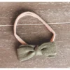 Mae + Skye Linen Moss Petite Bow Headband Headwear