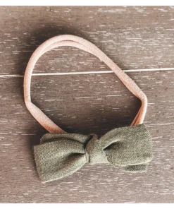 Mae + Skye Linen Moss Petite Bow Headband Headwear