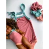 Dolls + Plushies Bright Pink + Aqua Romper Minikane Clothing
