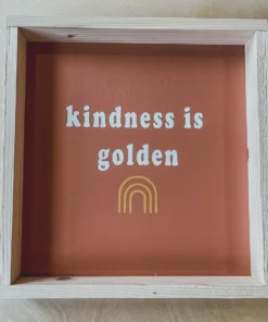 Emrose Decor Terracotta Kindness Is Golden Wooden Sign