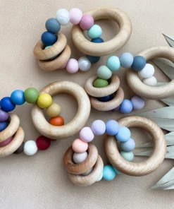 Bannor Toys Seaglass Wooden Ring Silicone Teether