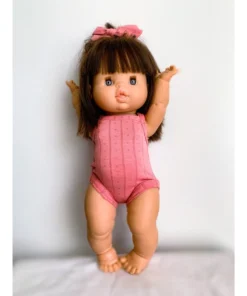 Pink Ribbed Minikane Romper Dolls + Plushies
