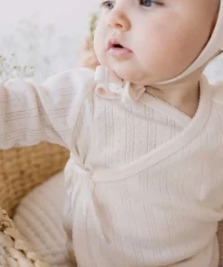 Jamie Kay Headwear Natural Organic Cotton Pointelle Bonnet