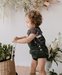 Jamie Kay Deep Pine Eli Cord Overalls