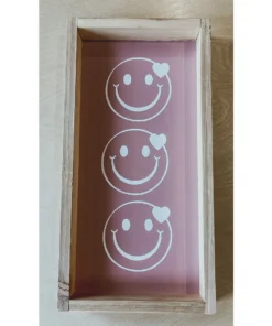 Emrose Decor Smiley Face + Heart Stacked Wooden Sign