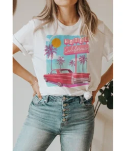 J+j Hotel California White Tee Graphic Tees