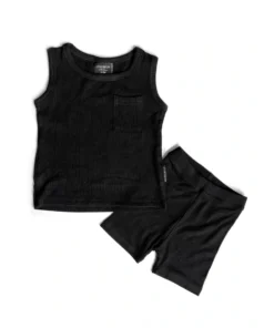 Little Bipsy Bottoms Black Ribbed Biker Shorts