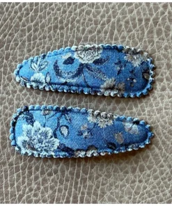 Minikane Blue Floral Pig Tail Clips Headwear