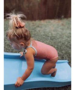 Minikane Overalls + Rompers Bright Pink + Aqua Romper