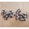 Mae + Skye Headwear Toffee Check Mini Pinwheel Pigtail Hair Clips